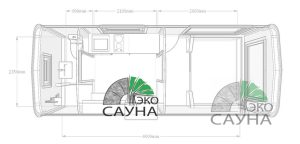 Гостевой домик квадро модерн функо 14 6м x 2,40м